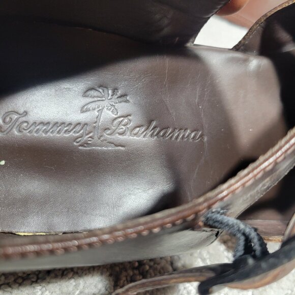 Vintage Tommy Bahama San Tommaso Men's Size 12M Brown Leather Fisherman Sandals - Picture 9 of 10
